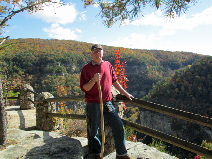 Leon at edge of Mountain Gorge