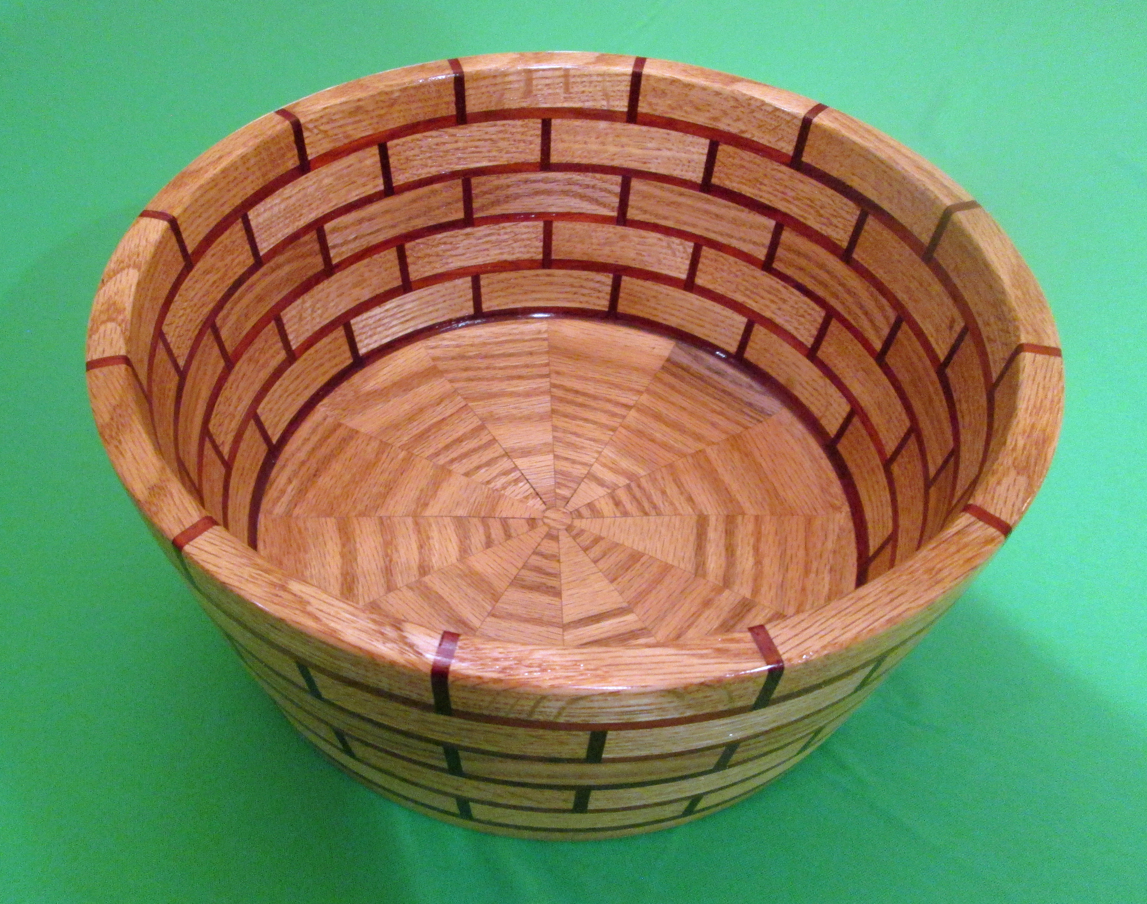 Brick-Laid with Red Oak and African Paduak